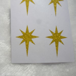 Bethlehem star gold glitter sparkly sticker label Silver Rose gold glitter envelope seals, wedding decor, Wall sticker