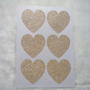 Rose Gold Glitter Heart Stickers Gold Silver Glitter Envelope Seals