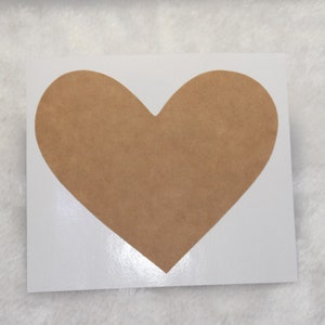 9 x 7,8 cm extra groot natuurlijk bruin krafthart Sticker Aanpasbare sticker