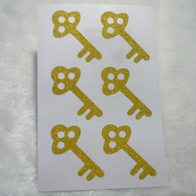 Old Key Gold Glitter Sticker Label Silver Rose Gold Glitter Envelope ...