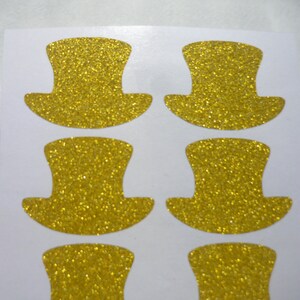 Top sombrero oro brillo etiqueta engomada etiqueta engomada plata oro rosa brillo sellos, decoración de la boda, suministros de embalaje de regalo