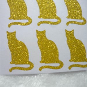 Étiquette d’autocollant de scintillement d’or de chat d’or de chat d’or d’argent des joints d’enveloppe d’or, décor de mariage, autocollant de mur, approvisionnements d’emballage de cadeau