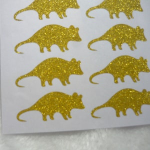 Etiqueta adesiva com glitter dourado gambá, selos de envelope com glitter dourado rosa prateado, decoração de casamento, adesivo de parede, materiais de embalagem de presente