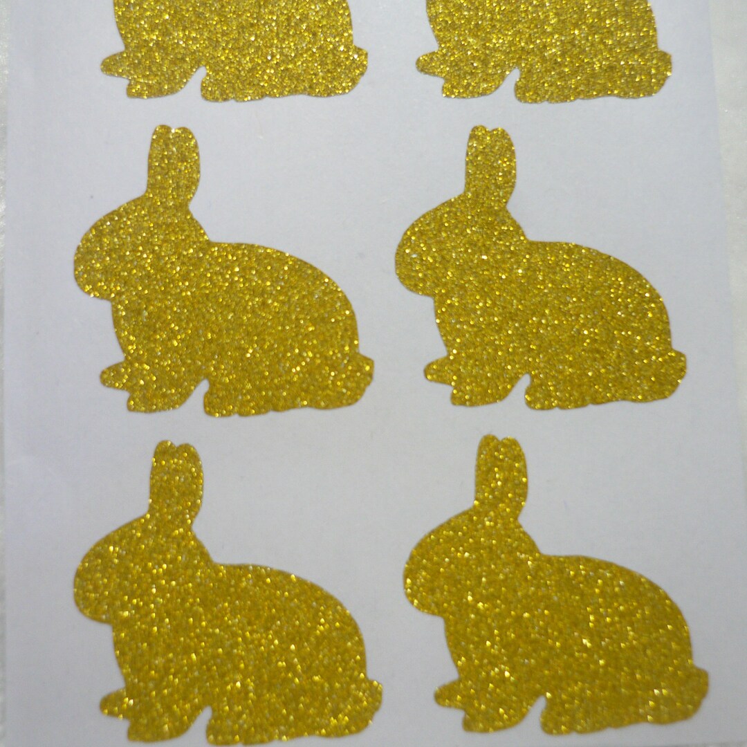 Baby Bunny Rabbit Gold Glitter Sticker Silver Rose Gold Glitter ...
