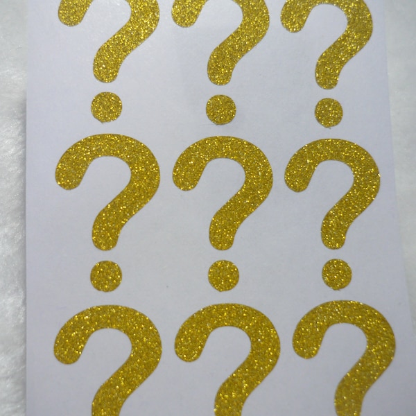 Question mark gold glitter sticker label  Silver Rose gold glitter envelope seals, wedding decor, Wall sticker, gift packaging supplies