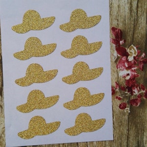 40pcs - 3.8x2cm oro Glitter Sticker Seal - KENTUCKY DERBY cappello a tema