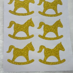 Horse rocker Gold glitter sticker Silver Rose gold glitter envelope seals, wedding decor, gift packaging supplies