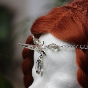 Delicada diadema de unicornio, tiara, joyería para la frente, círculo, El último unicornio, plata, oro, bronce ~Lady Amalthea~
