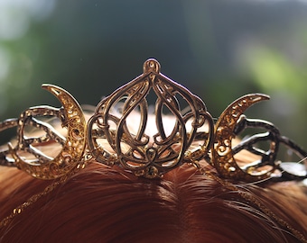 Gold Fantasy Ornament Crown Headpiece Diadem The Lord of the Rings ~Ainur V~