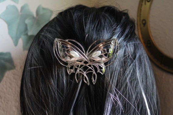 Silver Butterfly Hair Clip Hair Clip Arwen ~wilwarin~ - Etsy  display picture 3