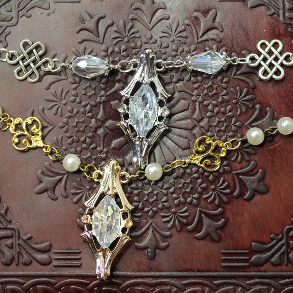 Selection Renaissance Gold Silver Fantasy Diadem Tiara Forehead Jewelry Medieval Circlet Eowyn Galadriel ~Shield Maiden II~