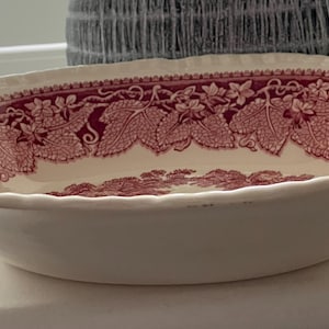 Masons vista red Transferware serving dish