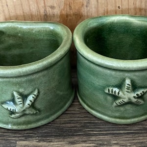 Studio pottery hand made napkin rings