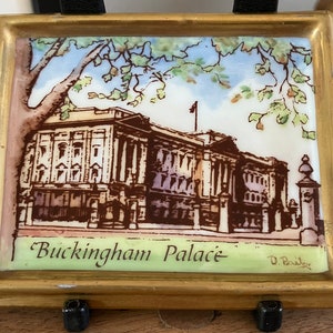 Buckingham Palace hand painted signed porcelain picture Dubarry Made in France