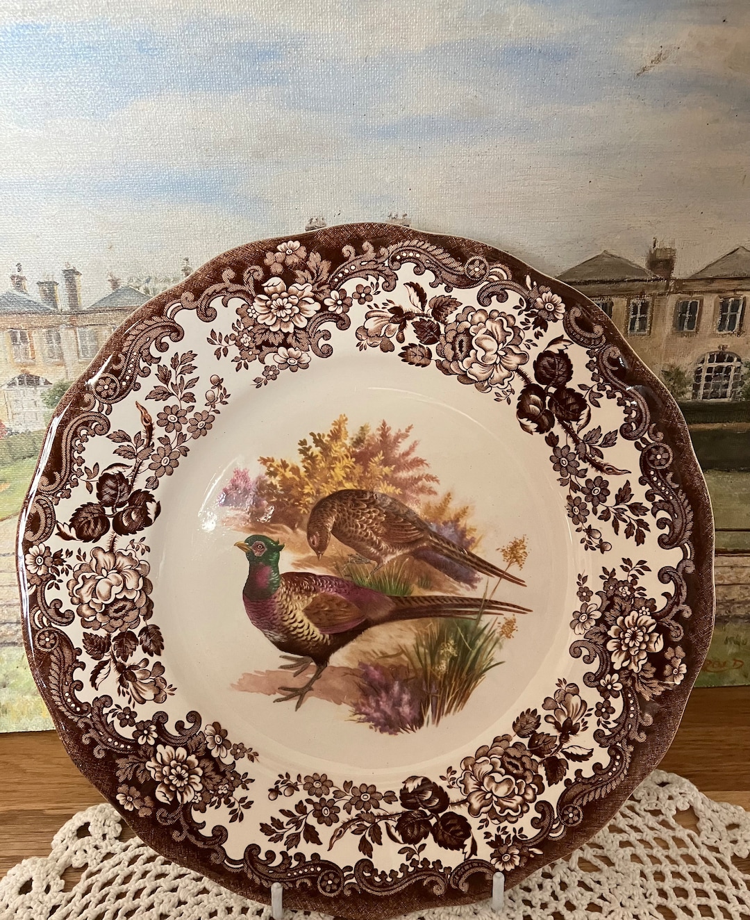 Royal Worcester Pallissy Large Dinner Plate Game Series Made Etsy