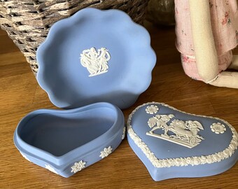 ウェッジウッド（） のジャスパー ペールブルー ハートボックス WEDGWOOD ウェッジウッド Jasper ジャスパー】蓋付き小物入れ ハート
