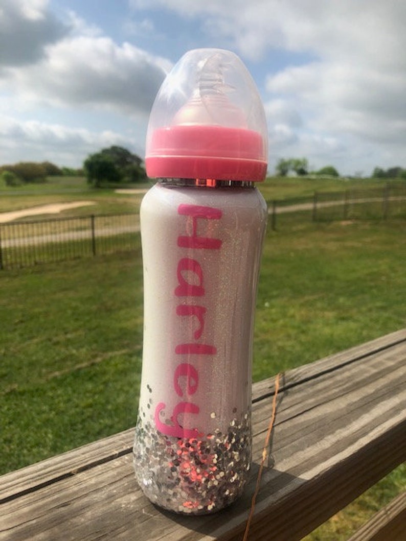 8oz Princess Glittered Epoxy Baby Bottle Etsy
