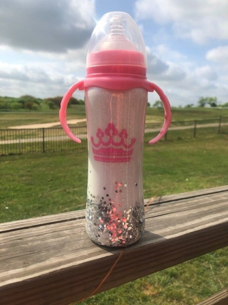 8oz Princess Glittered Epoxy Baby Bottle Etsy