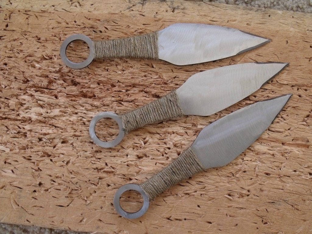 Kunai style throwing Knife set of 3 throwing knives Etsy