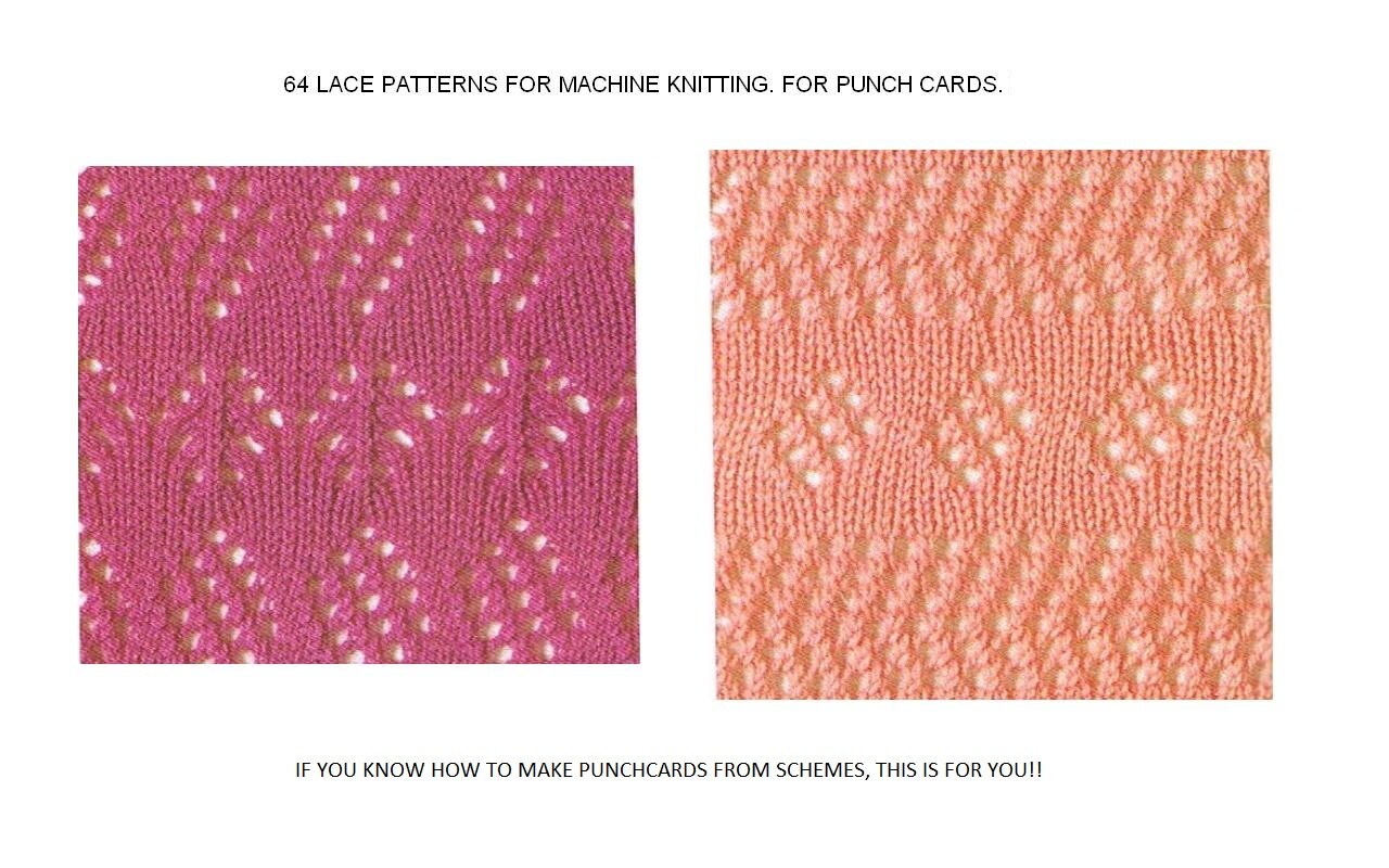 LACE PATTERN SET for Punchcard and Button Knitting Machines. Please Be
