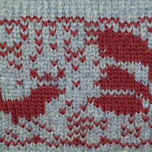 24STITCH PUNCHCARDS PATTERN For Machine Knitting, Red rooster, Fire rooster, Symbol of 2017, Explanations, Fair Isle, Single Motif Pattern