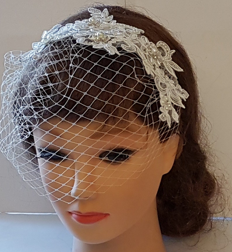 Bridal Birdcage Veil Blusher Veil.whitevorybirdcage Veil Etsy Canada