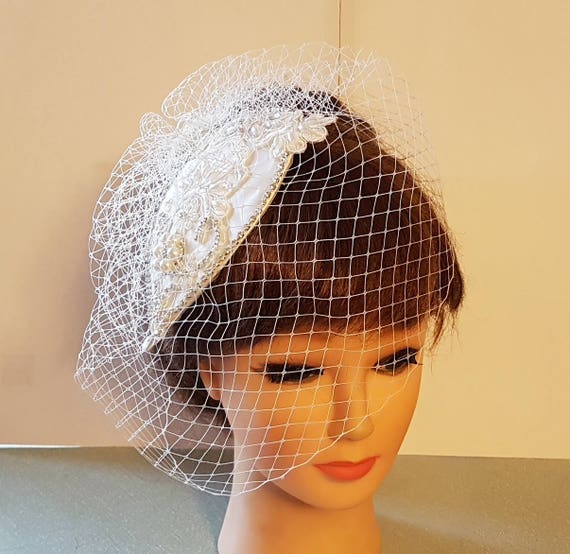 Bridal Birdcage Veil & Hat. Vintage Inspired 1920s Hat  display picture 1