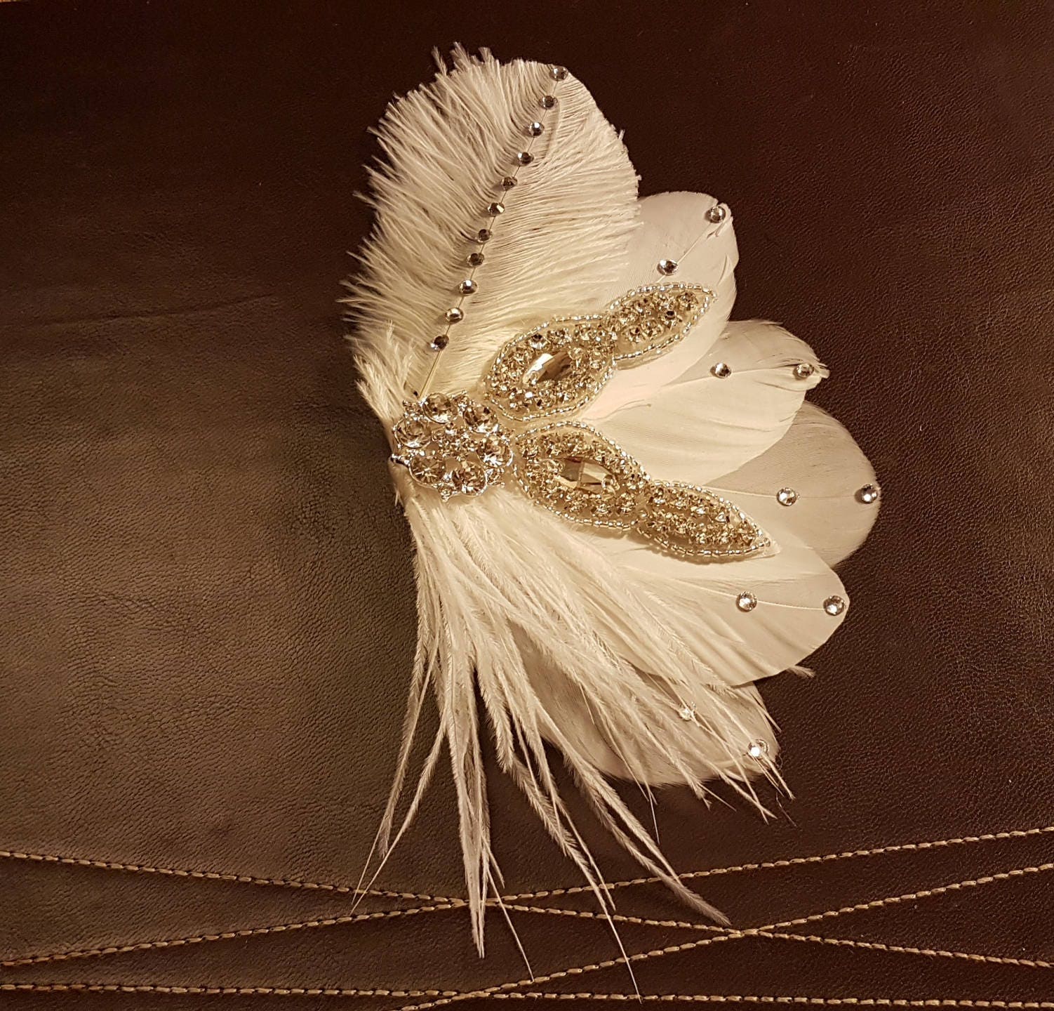 Wedding Bridal Hairpiece Fascinator Birdcage Veil White Ivory