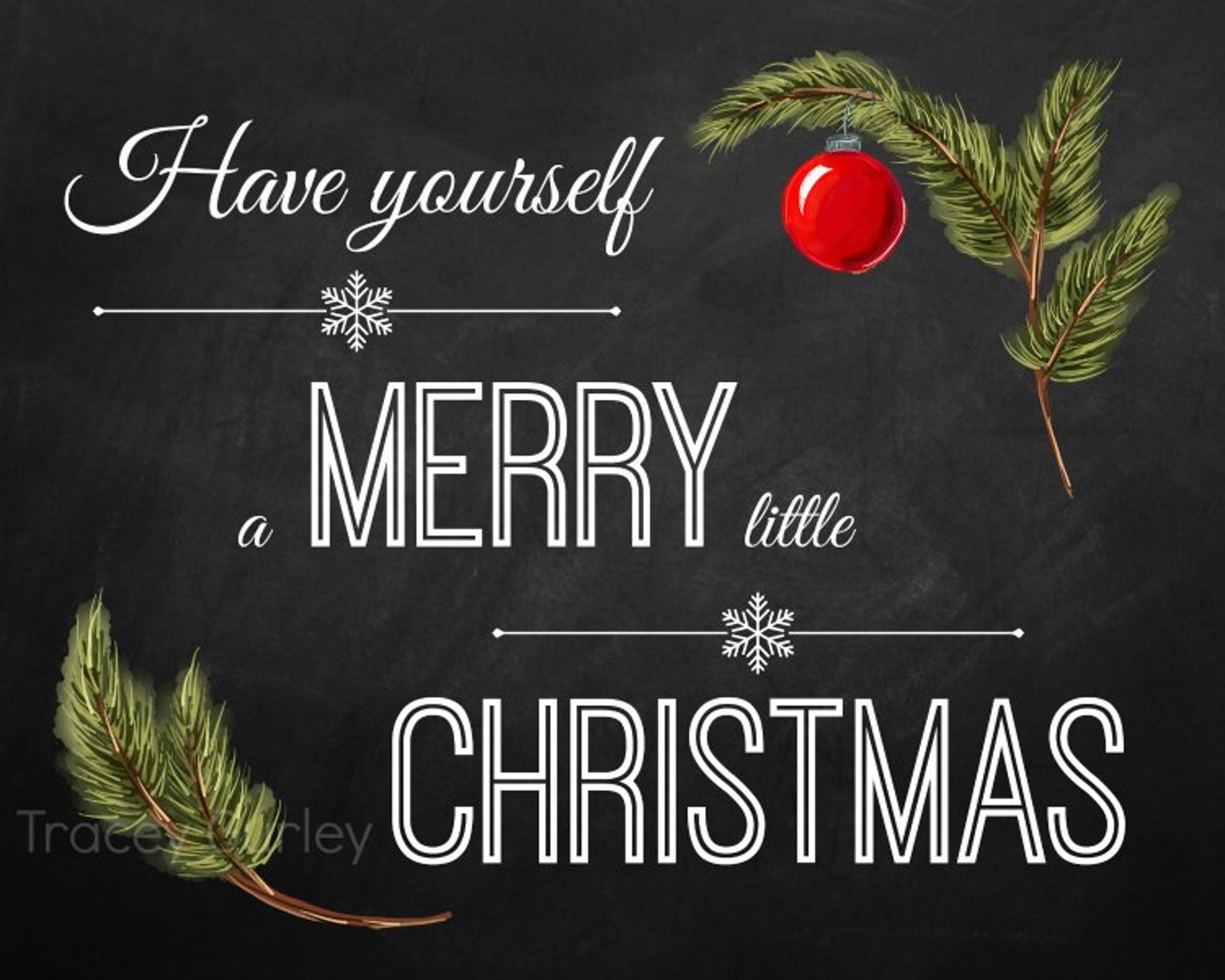 Christmas Chalkboard Sign Art Illustration Download Etsy