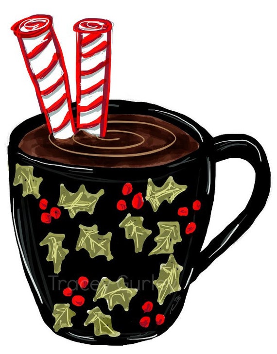 Heisse Schokolade Clipart Heisse Schokolade Becher Weihnachten Etsy
