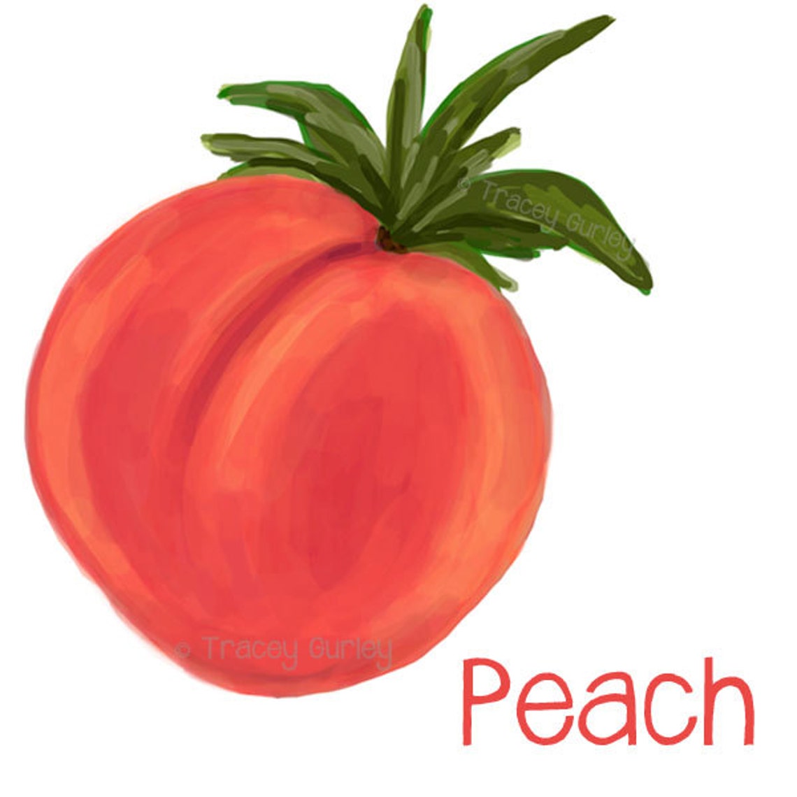 Peach Original Art Download 2 Files Peach Printable Peach Etsy