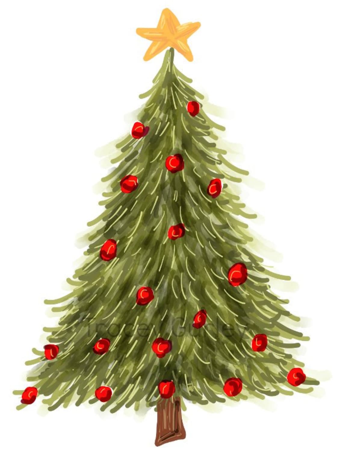 Christmas Tree With Ornaments and Without Ornaments Original Etsy