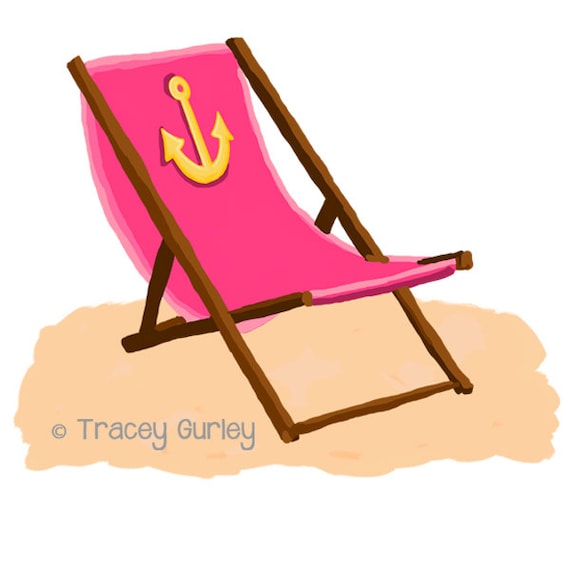 Pink Beach Chair With Anchor And Without Sand