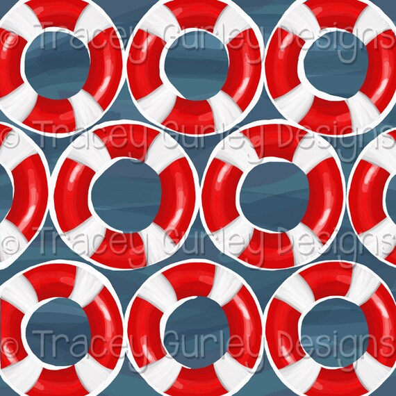 Life Preserver Digital Paper Life Preserver Ring Lake Etsy