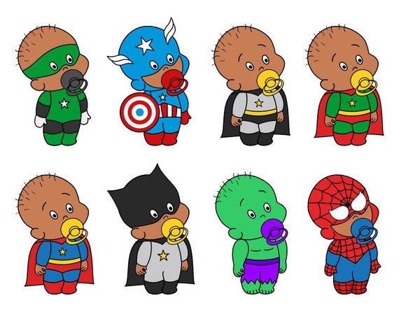 Mignon Bebe Afro Americain Super Heros Les Bebes Etsy