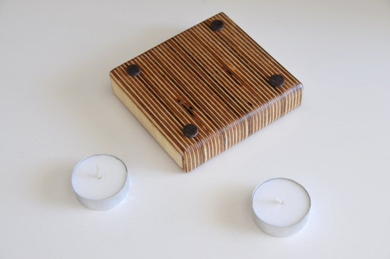 Handmade Plywood Tea Light Candle Holder Etsy