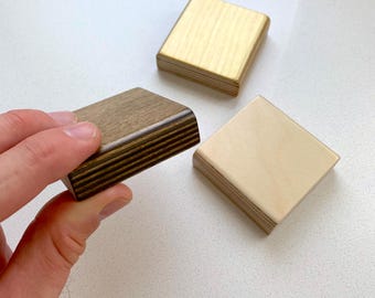 Baltic Birch Finish Samples: Natural, Linseed, Walnut