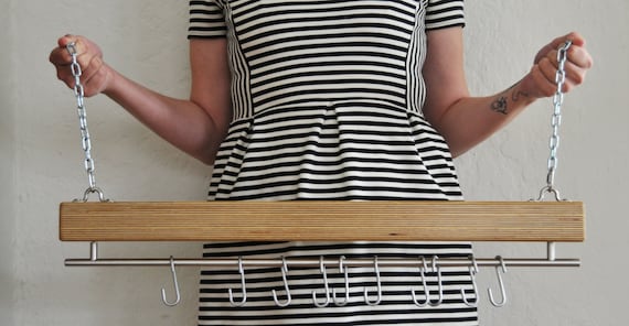 Handmade Baltic Birch Plywood 'Slim James' Hanging Pot Rack and/or Plant Hanger