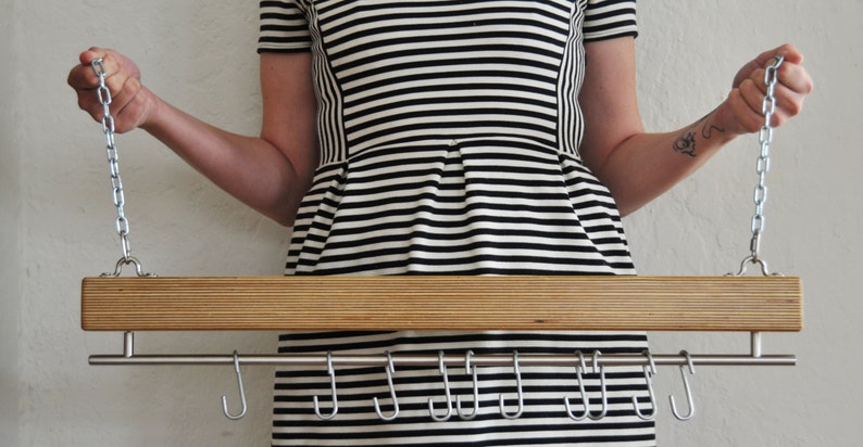 Handmade Baltic Birch Plywood 'Slim James' Hanging Pot Rack and/or Plant Hanger bild 1