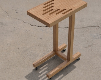 Birch Plywood Rolling 'C' Side Table