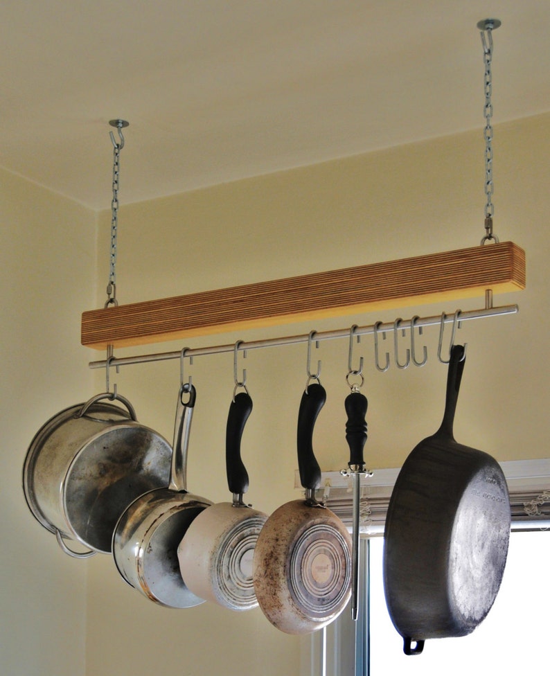 Handmade Baltic Birch Plywood 'Slim James' Hanging Pot Rack and/or Plant Hanger bild 3
