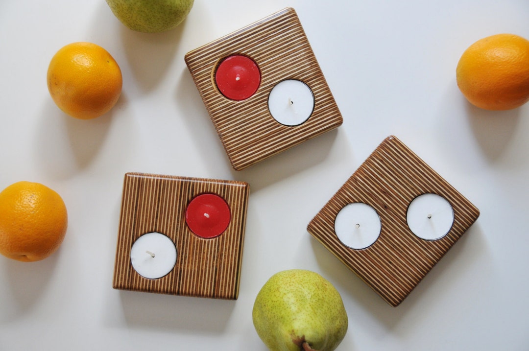 Handmade Plywood Tea Light candle Holder Etsy