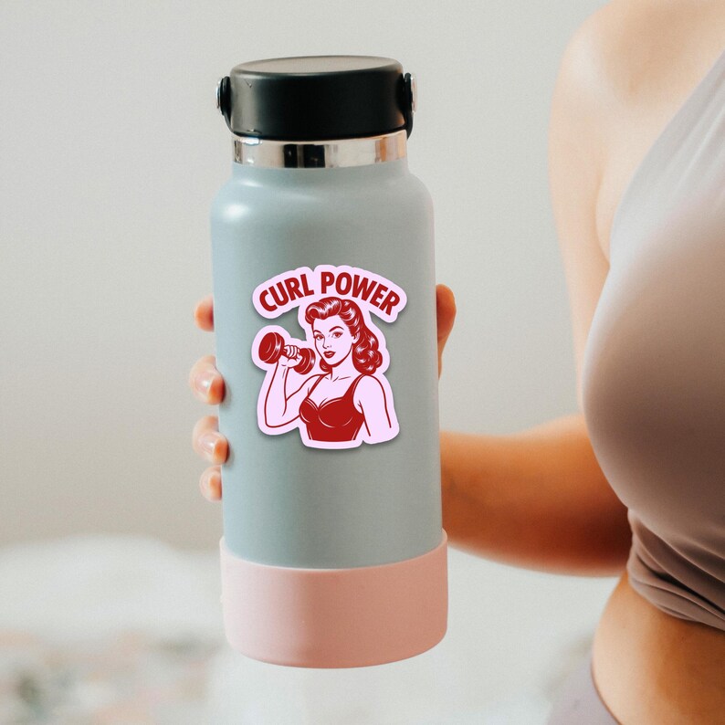 GYM Sticker - Motivational Girl Power Sticker for Gym Rats and Weightlifters. Curl Power sticker, girl power motivation, weightlift sticker, gym bro sticker, girl power sticker, gym rat sticker