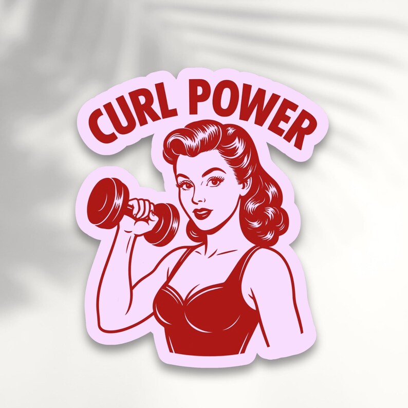 GYM Sticker - Motivational Girl Power Sticker for Gym Rats and Weightlifters. Curl Power sticker, girl power motivation, weightlift sticker, gym bro sticker, girl power sticker, gym rat sticker