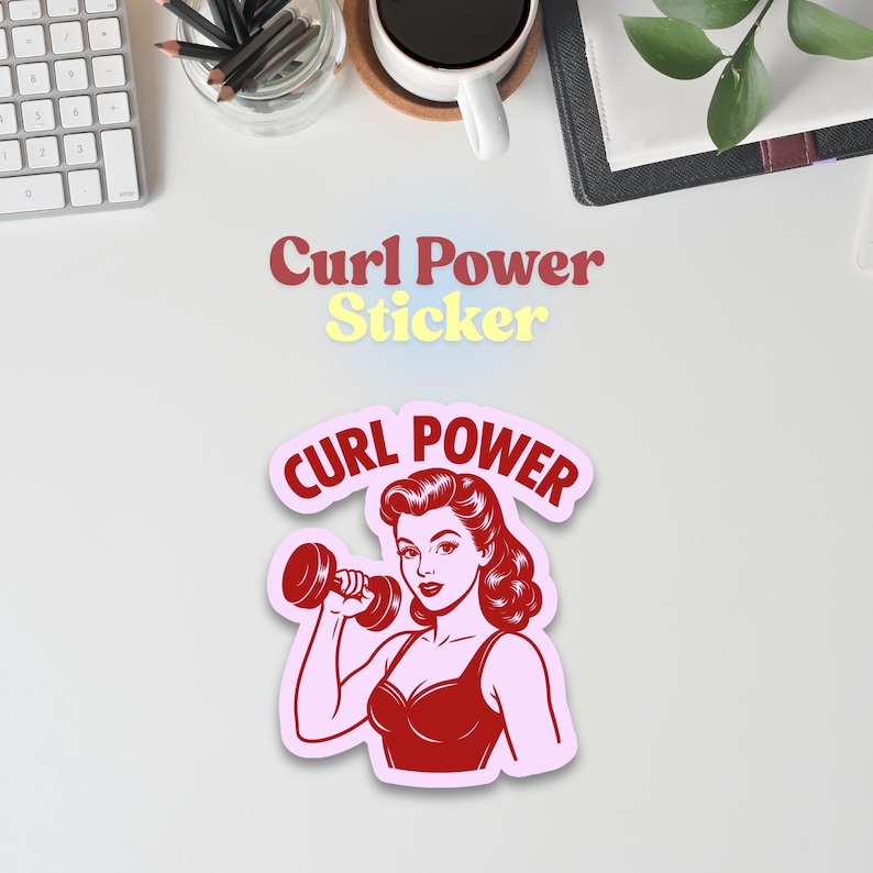 GYM Sticker - Motivational Girl Power Sticker for Gym Rats and Weightlifters. Curl Power sticker, girl power motivation, weightlift sticker, gym bro sticker, girl power sticker, gym rat sticker