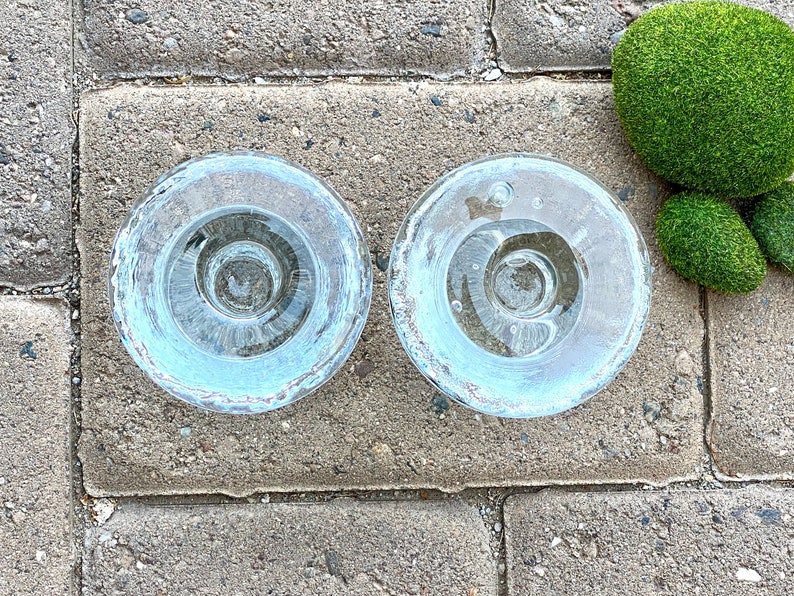 KOSTA BODA Crystal Ice Candle Holders. Vintage. Pair. Clear. Etsy