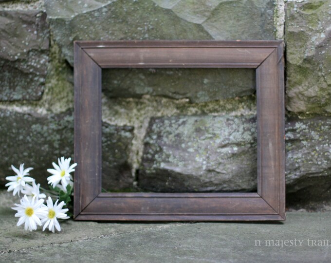 Rustic Wood 8x10 Picture Frame. Vintage. Brown. Wall Hanging. Etsy