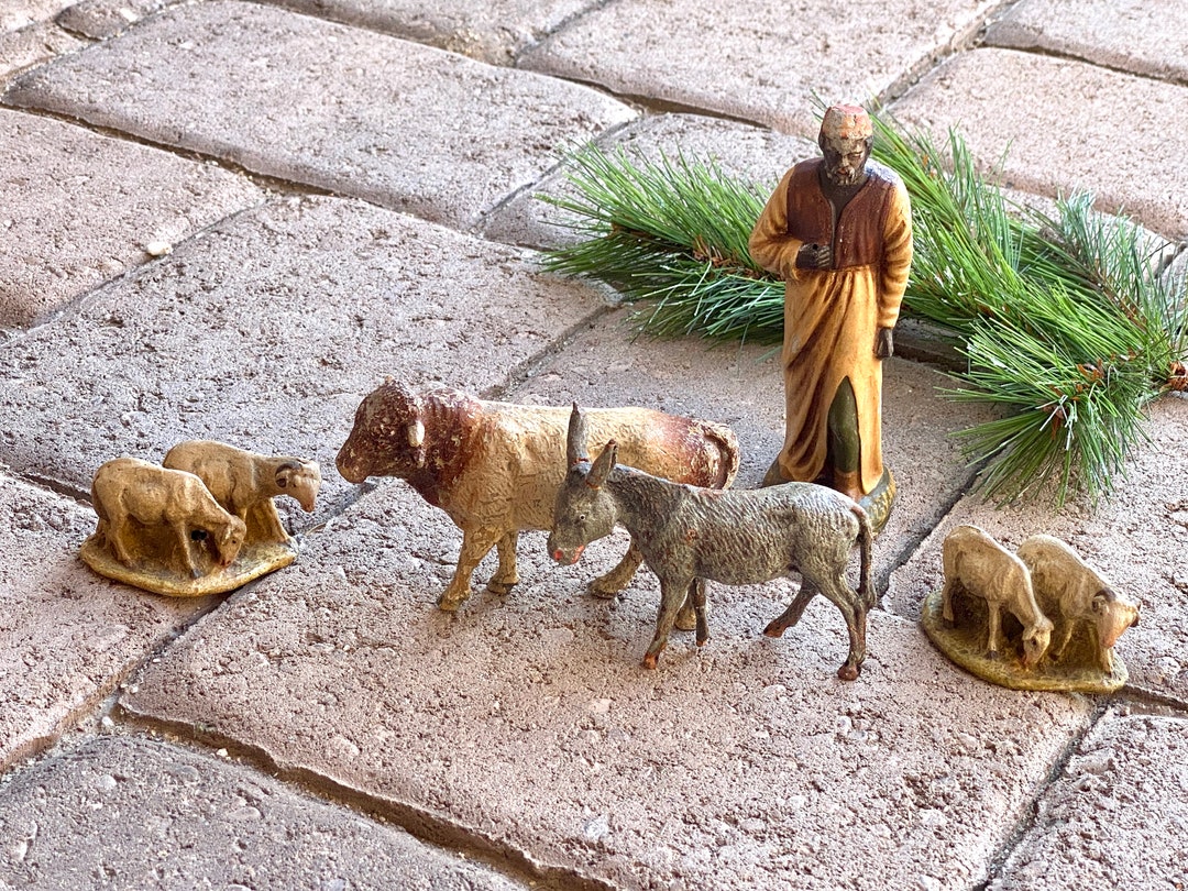 Nativity Animal Figurines. Vintage. Italy. Faith. Christmas Manger