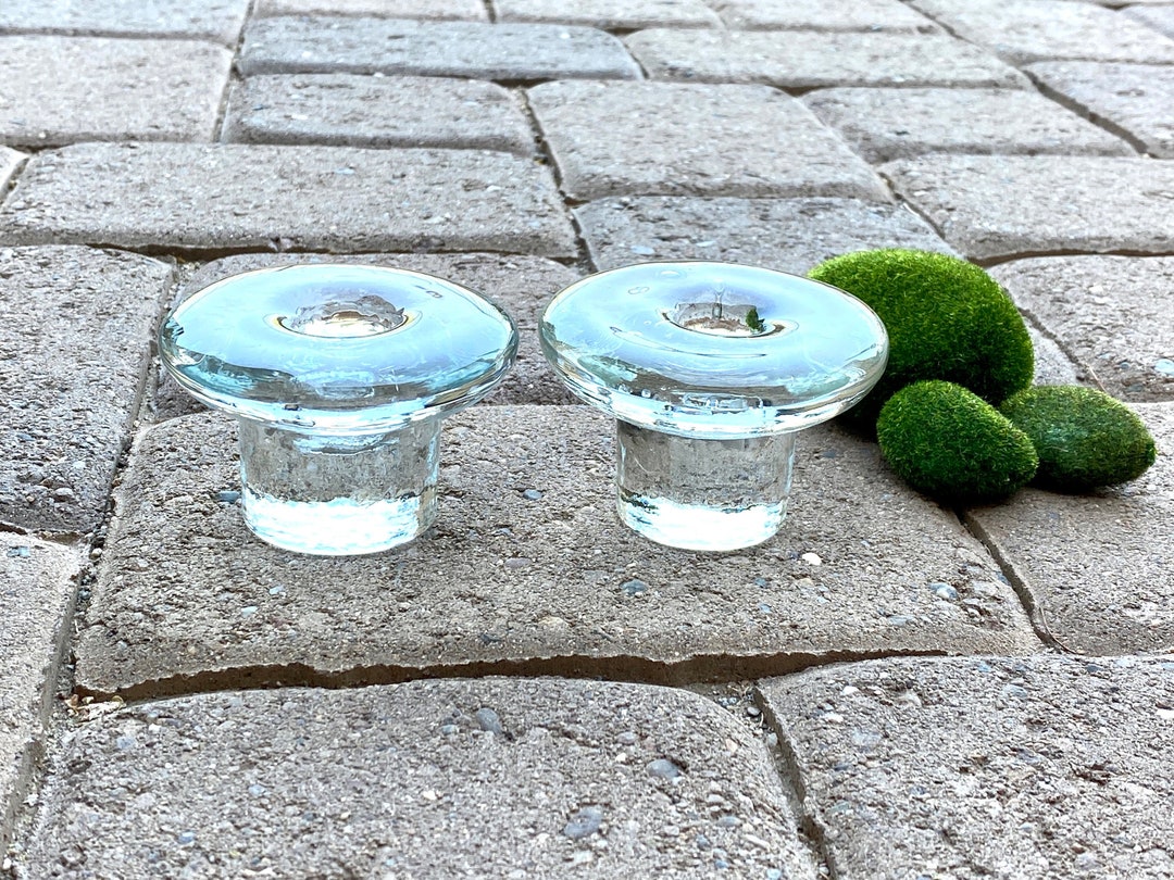 KOSTA BODA Crystal Ice Candle Holders. Vintage. Pair. Clear. Taper