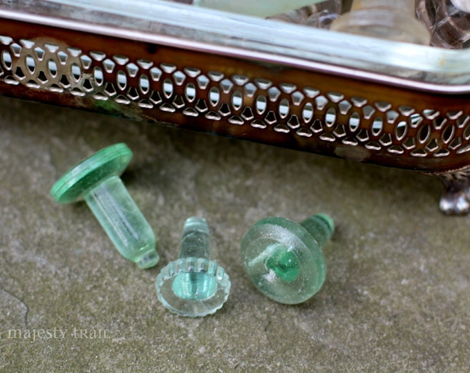 Qty 3 Antique Glass Bottle Stoppers. Light Green. Vintage. Etsy